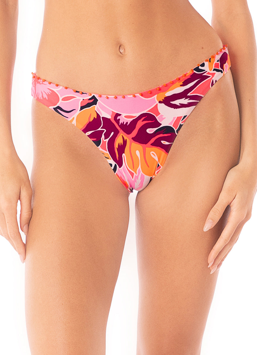 Maaji Coral Leafy Sublimity Regular Rise Classic Bikini Bottom 3 Maaji Coral Leafy Sublimity Regular Rise Classic Bikini Bottom