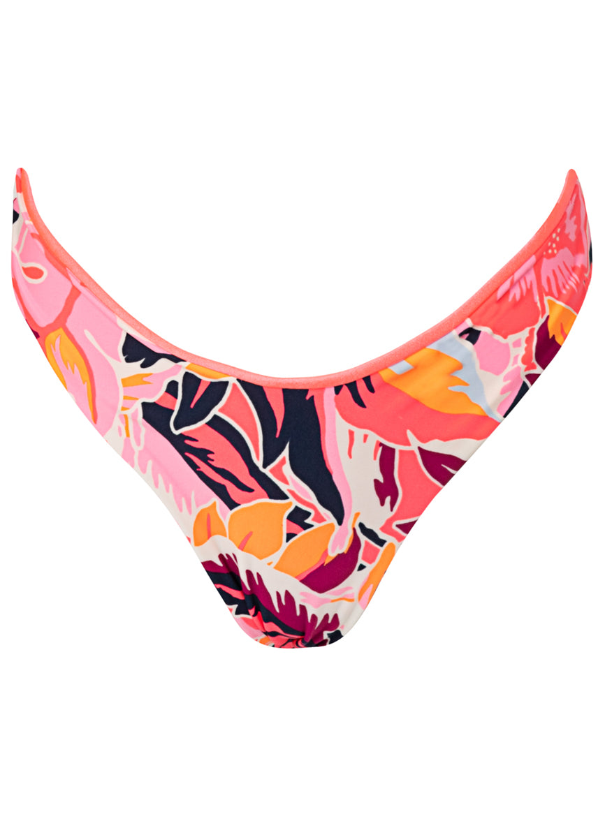 Maaji Coral Leafy Splendour Regular Rise Thin Side Bikini Bottom 6 Maaji Coral Leafy Splendour Regular Rise Thin Side Bikini Bottom