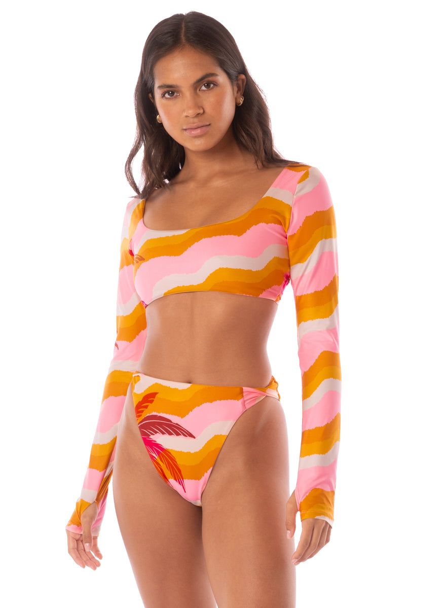 Maaji Paradiso Waves Bestie Long Sleeve Crop Top Bikini Top 1 Maaji Paradiso Waves Bestie Long Sleeve Crop Top Bikini Top