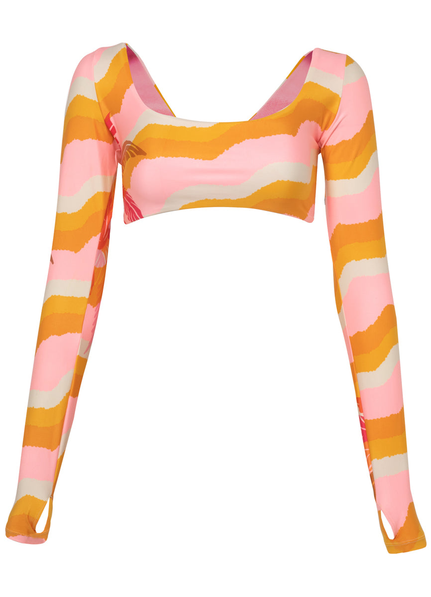 Maaji Paradiso Waves Bestie Long Sleeve Crop Top Bikini Top 7 Maaji Paradiso Waves Bestie Long Sleeve Crop Top Bikini Top