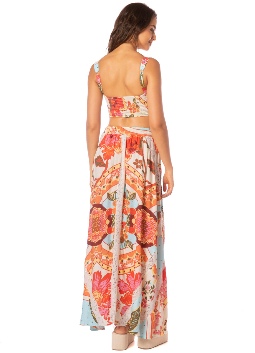Maaji Floral Groove Chambray Long Skirt