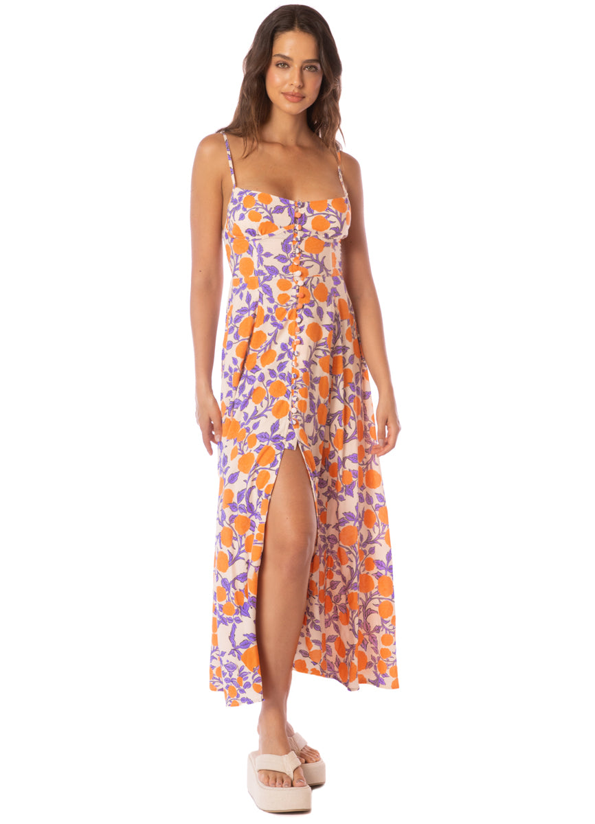 Maaji Western Orange Flower Sia Long Dress 1 Maaji Western Orange Flower Sia Long Dress