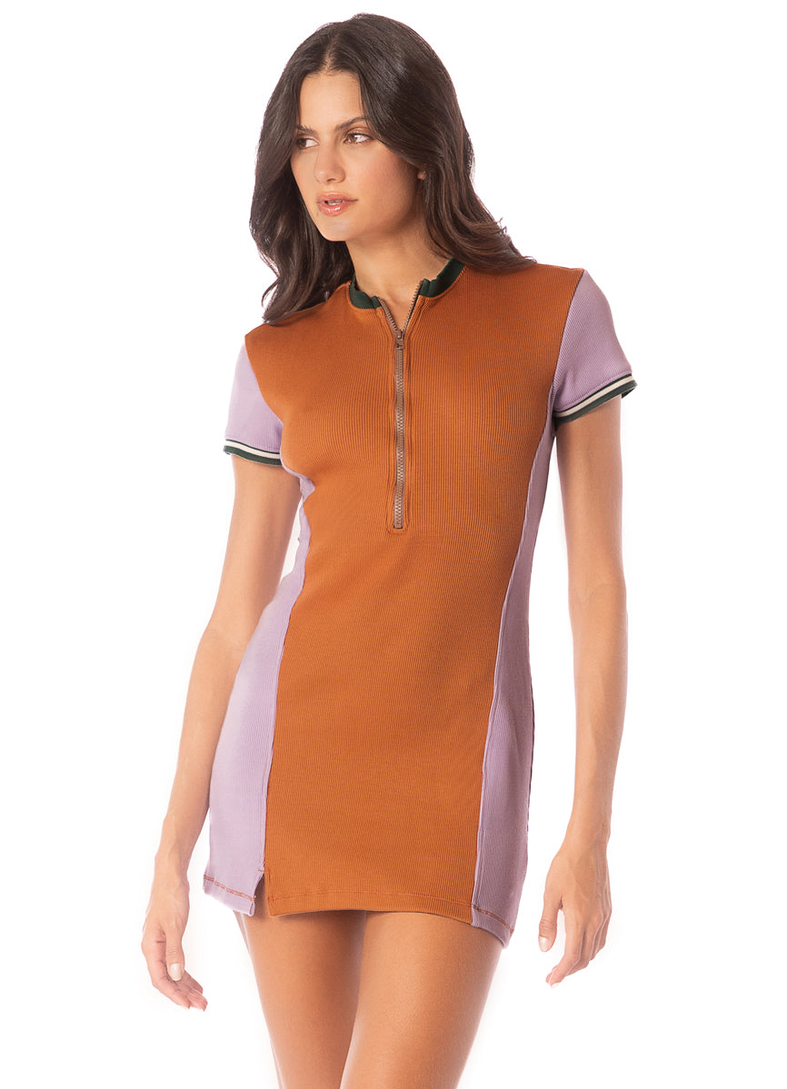 Maaji Satin Umber Lavender Short Dress 3 Maaji Satin Umber Lavender Short Dress