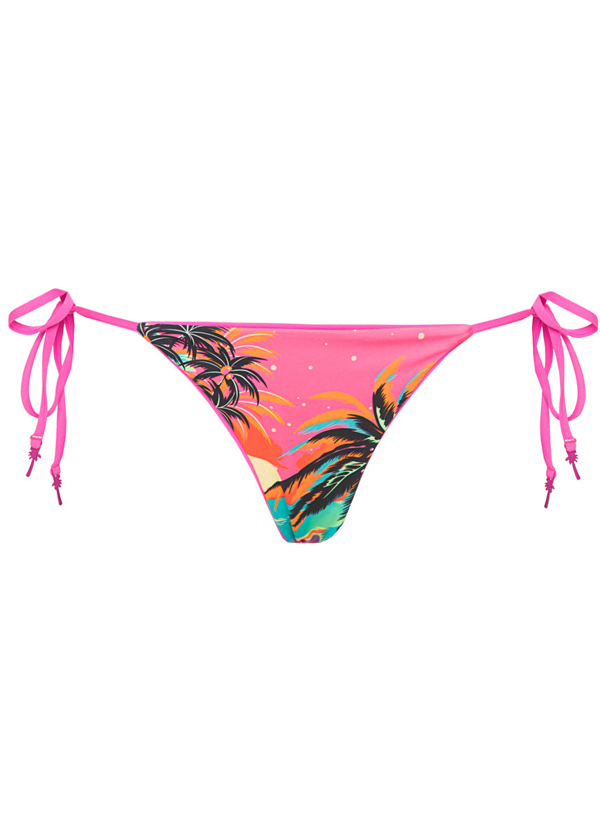 Maaji Poppy Pink Sunning Low Rise Tie Side Bikini Bottom 10 Maaji Poppy Pink Sunning Low Rise Tie Side Bikini Bottom