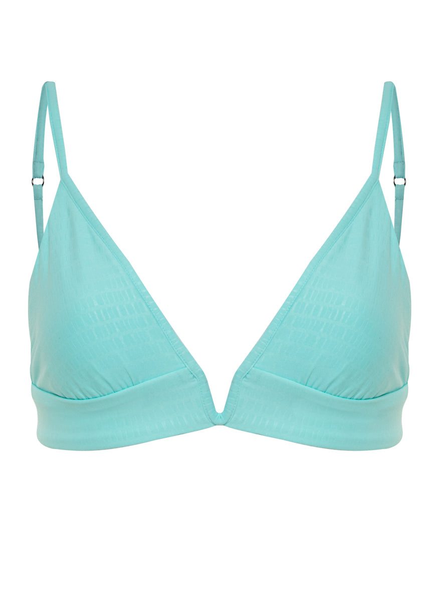 Maaji Sea Turquoise Paradiso Eyelet Long Line Triangle Bikini Top 9 Maaji Sea Turquoise Paradiso Eyelet Long Line Triangle Bikini Top