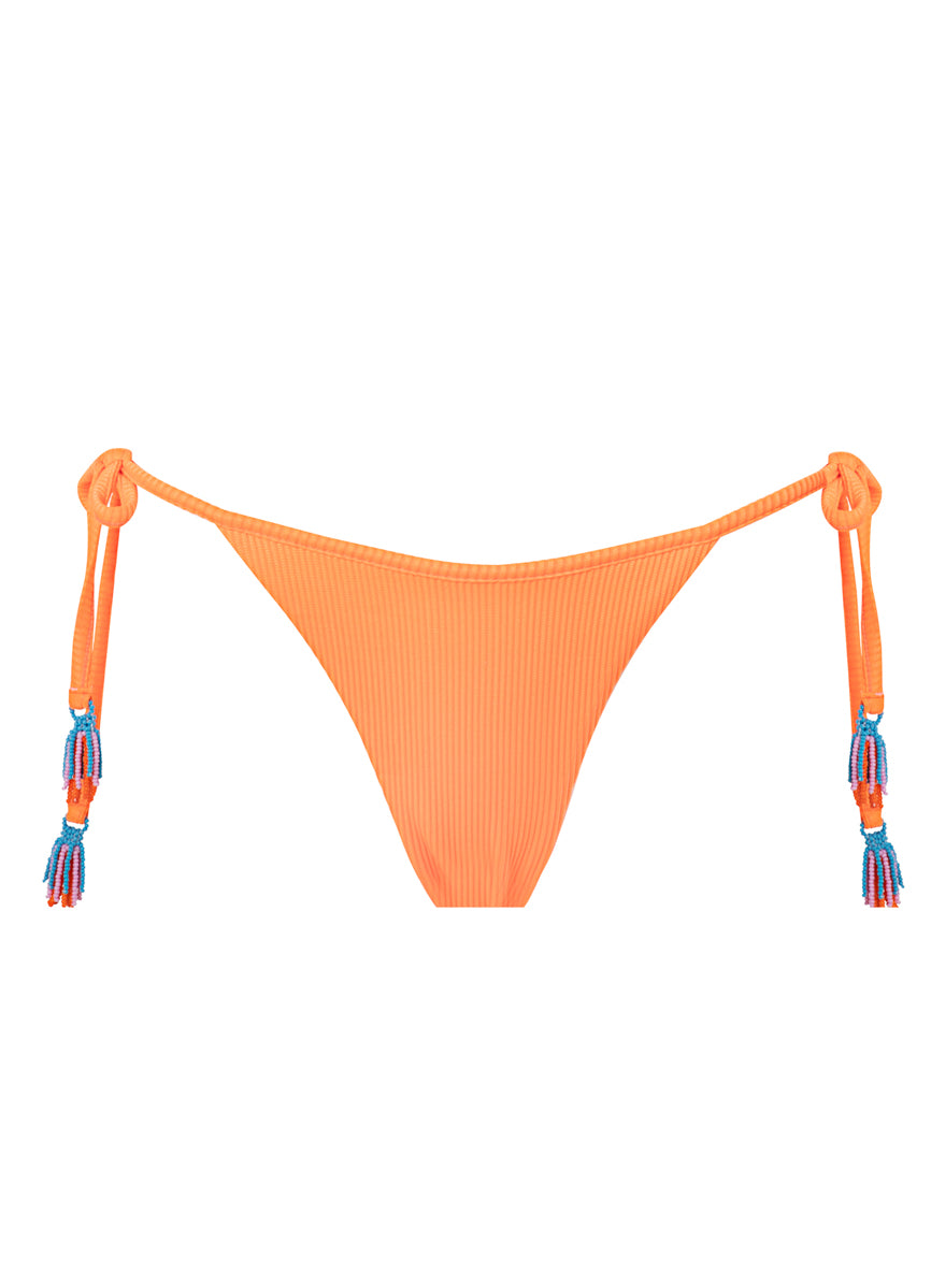 Maaji Neon Orange Tulum Mid Rise Tie Side Bikini Bottom 6 Maaji Neon Orange Tulum Mid Rise Tie Side Bikini Bottom