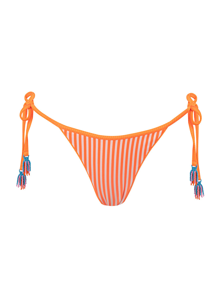 Maaji Neon Orange Tulum Mid Rise Tie Side Bikini Bottom 7 Maaji Neon Orange Tulum Mid Rise Tie Side Bikini Bottom
