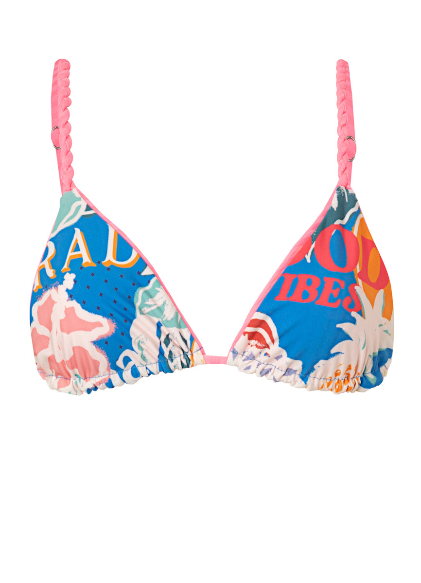 Maaji Taffy Pink Upbraid Sliding Triangle Bikini Top 8 Maaji Taffy Pink Upbraid Sliding Triangle Bikini Top