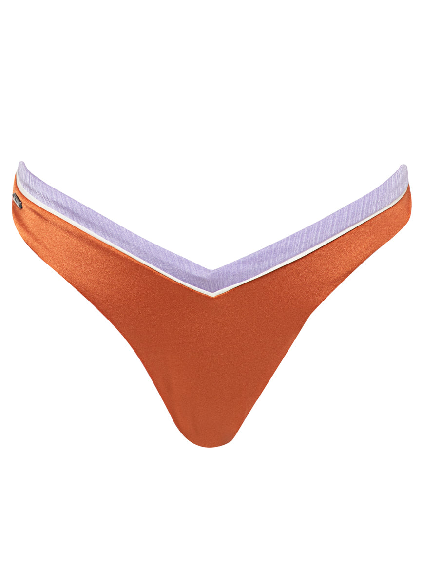 Maaji Satin Umber Resplendent Regular Rise Double V Bikini Bottom 7 Maaji Satin Umber Resplendent Regular Rise Double V Bikini Bottom