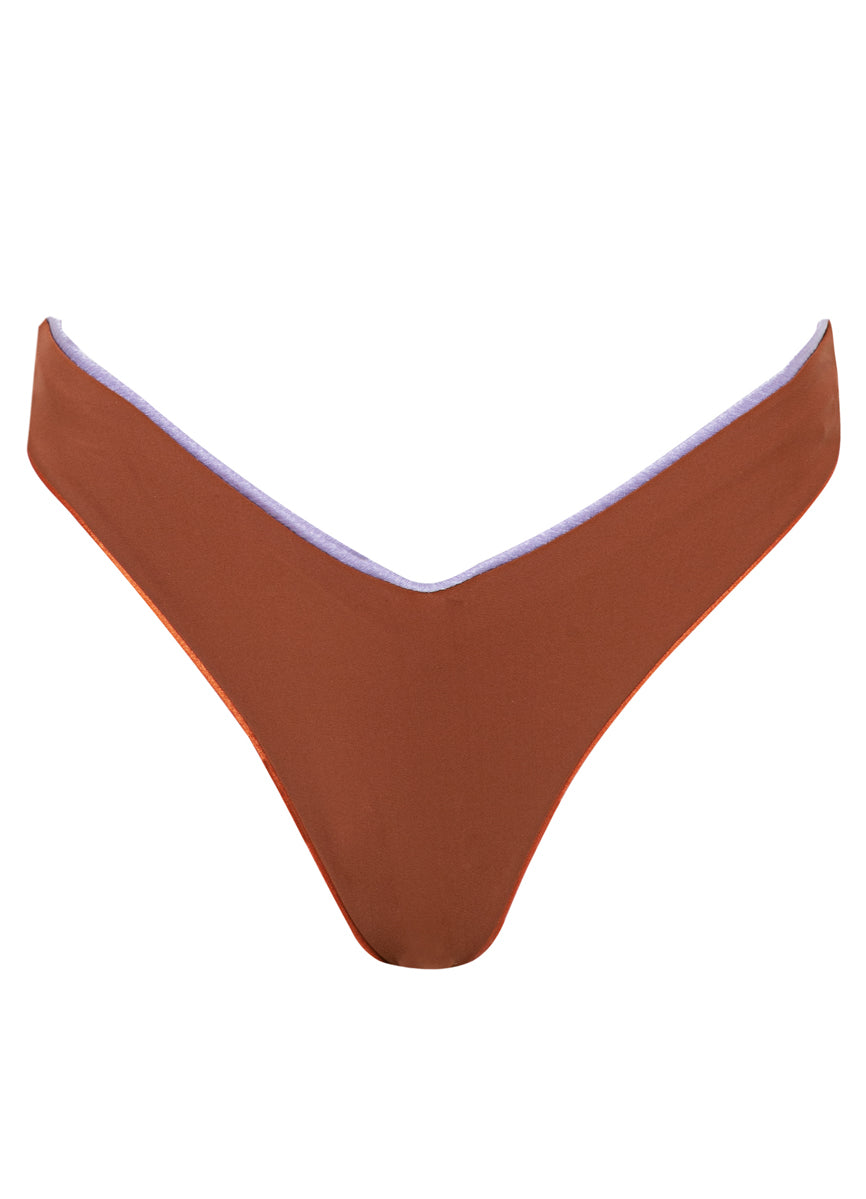 Maaji Satin Umber Resplendent Regular Rise Double V Bikini Bottom 8 Maaji Satin Umber Resplendent Regular Rise Double V Bikini Bottom