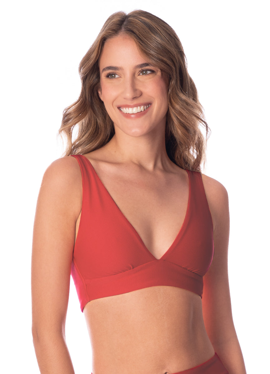 Maaji Red Camelia Allure Long Line Triangle Bikini Top 3 Maaji Red Camelia Allure Long Line Triangle Bikini Top