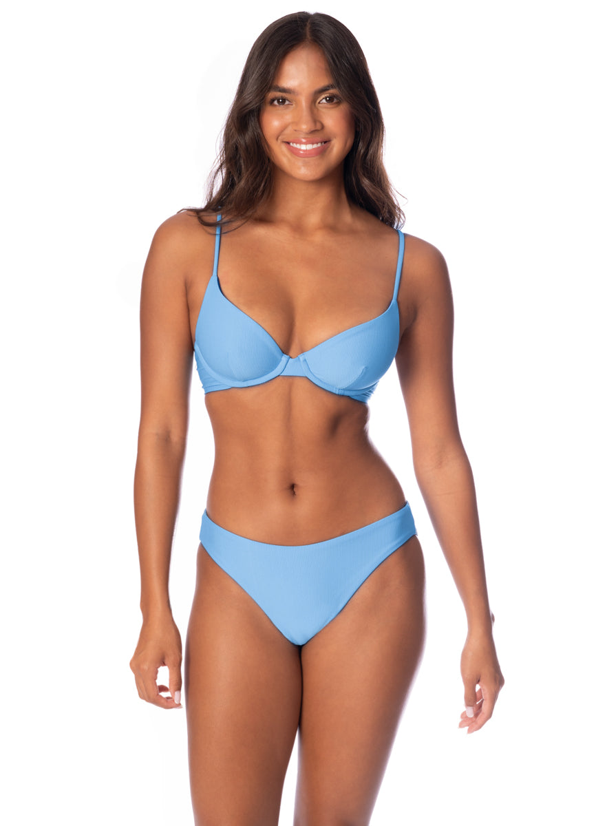 Maaji Stone Blue Dainty Unmolded Underwire Bikini Top 1 Maaji Stone Blue Dainty Unmolded Underwire Bikini Top