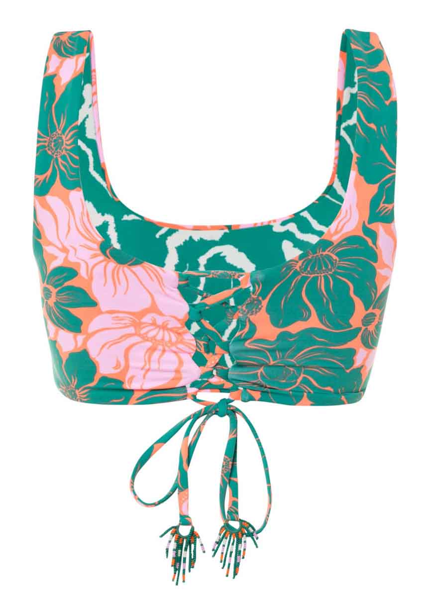 Maaji Floral Stamp Guinea Sporty Bralette Bikini Top 6 Maaji Floral Stamp Guinea Sporty Bralette Bikini Top