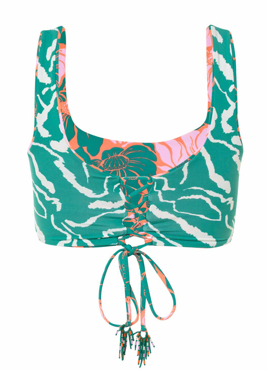Maaji Floral Stamp Guinea Sporty Bralette Bikini Top 8 Maaji Floral Stamp Guinea Sporty Bralette Bikini Top