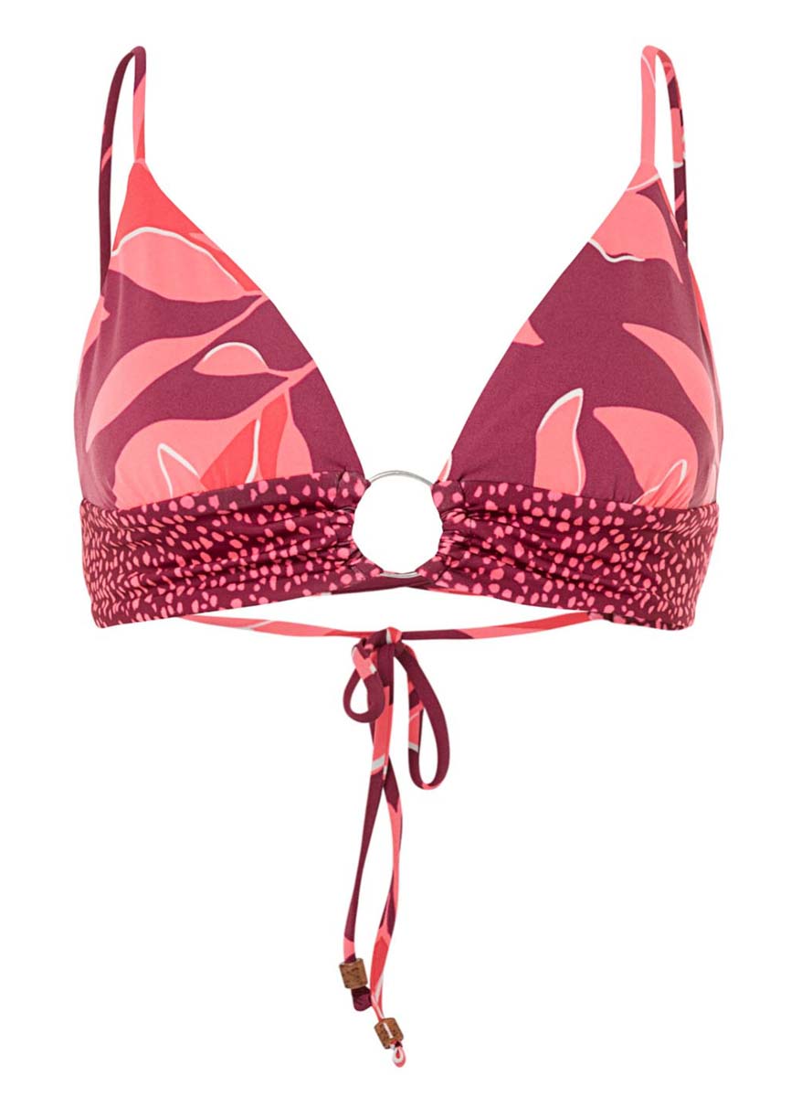 Maaji Red Foliage Shine Ring Front Bralette Bikini Top 6 Maaji Red Foliage Shine Ring Front Bralette Bikini Top