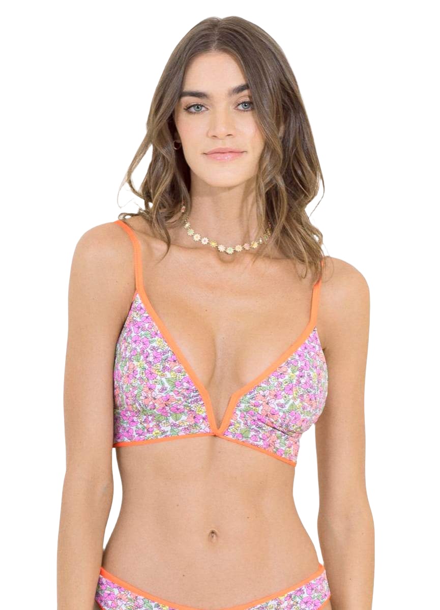 Maaji Popsicle Orange Parade Long Line Triangle Bikini Top 2 Maaji Popsicle Orange Parade Long Line Triangle Bikini Top