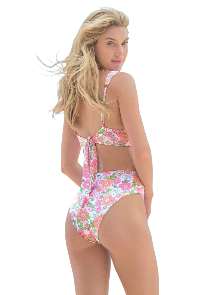 Maaji Flower Power Suzane High Rise/High Leg Bikini Bottom
