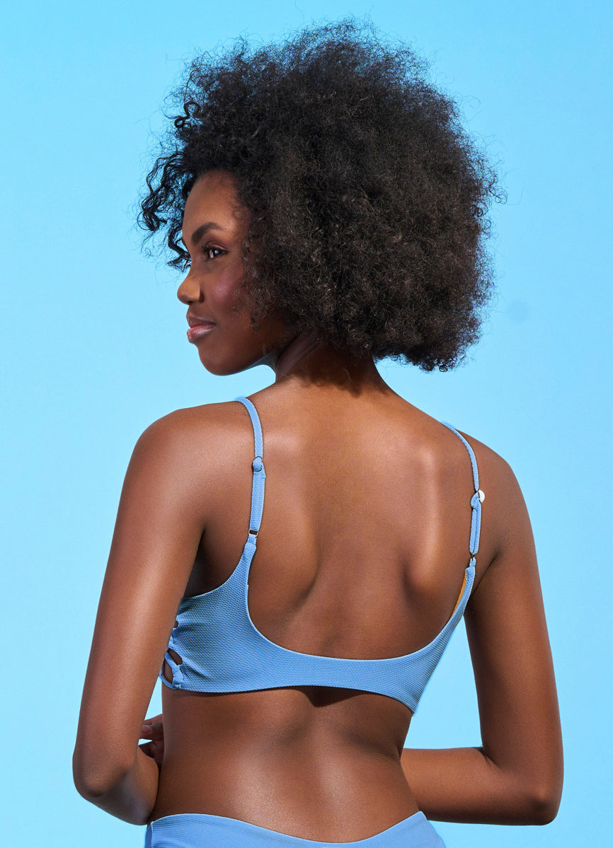 Maaji Stone Blue Gliter Sporty Bralette Bikini Top 4 Maaji Stone Blue Gliter Sporty Bralette Bikini Top