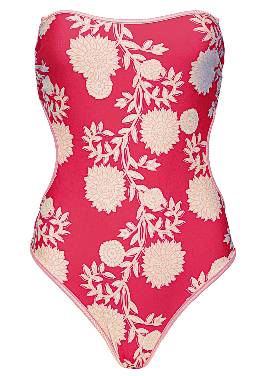 Maaji Lightpink Flowerbed Cirsium Cheeky Cut Bandeau One Piece 10 Maaji Lightpink Flowerbed Cirsium Cheeky Cut Bandeau One Piece